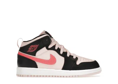 Pre-owned Jordan 1 Mid Atmosphere Sneakers In Black/light Pink/hot Pink