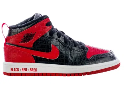 Pre-owned Jordan 1 Mid B Sneakers In Black/red/white