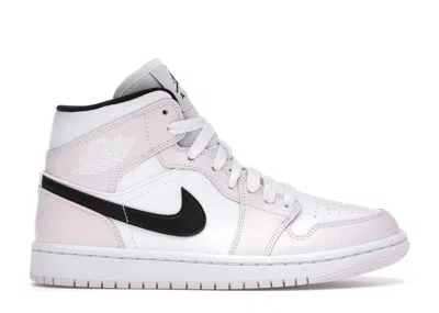 Pre-owned Jordan 1 Mid Barely Rose (women's) Sneakers In Light Violet/black/white