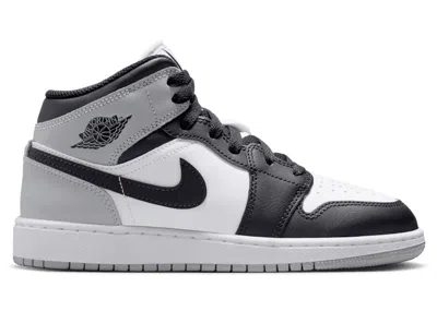 Pre-owned Jordan 1 Mid Barons Sneakers In White/light Smoke Grey/black