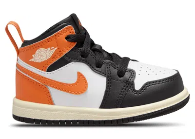 Pre-owned Jordan 1 Mid Black Toe Sneakers In Starfish/white/sail