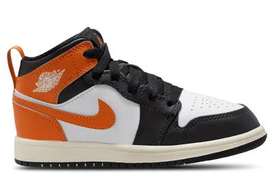 Pre-owned Jordan 1 Mid Black Toe Sneakers In Starfish/white/sail In Multi