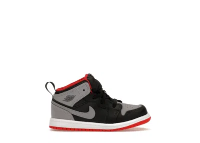 Pre-owned Jordan 1 Mid Bred Shadow Sneakers In Black/fire Red/white