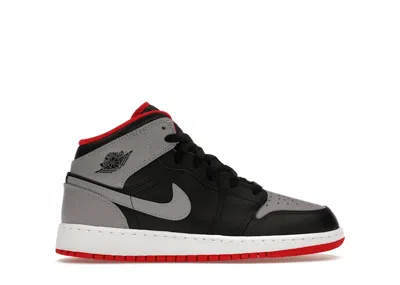 Pre-owned Jordan 1 Mid Bred Shadow Sneakers In Black/fire Red/white