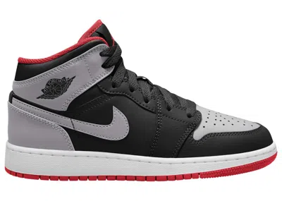 Pre-owned Jordan 1 Mid Bred Shadow Sneakers In Black/fire Red/white