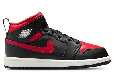 Pre-owned Jordan 1 Mid Bred Twist Sneakers In Black/summit White/varsity Red