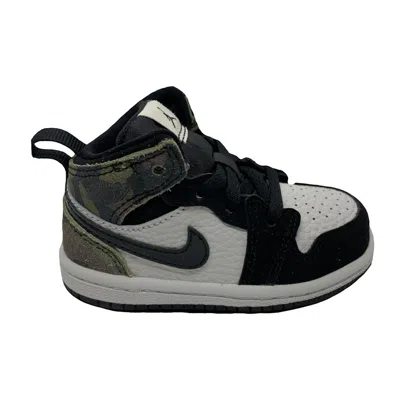 Pre-owned Jordan 1 Mid Camo Sneakers In Light Bone/black In Multi