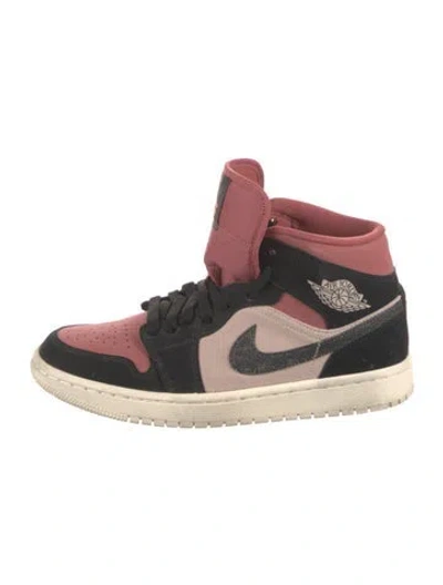 Pre-owned Jordan 1 Mid 'canyon Rust' (w) Athletic Sneakers In Burgundy