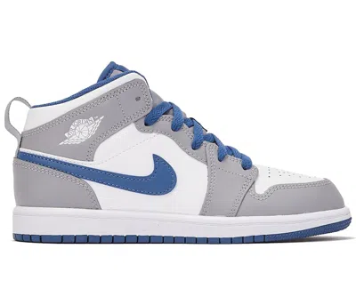 Pre-owned Jordan 1 Mid Cement Sneakers In Cement Grey/white/true Blue