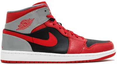 Pre-owned Jordan 1 Mid Cement Sneakers In Fire Red/black/cement Grey