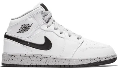 Pre-owned Jordan 1 Mid Cement Sneakers In White/black/wolf Grey In Multi