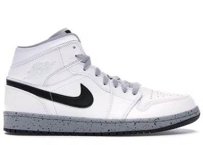 Pre-owned Jordan 1 Mid Cement Sneakers In White/black/wolf Grey