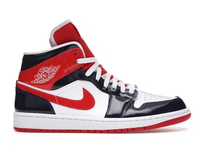 Pre-owned Jordan 1 Mid Champ Colors (women's) Sneakers In Midnight Navy Blue/university Red