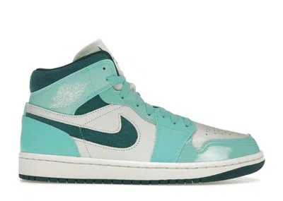 Pre-owned Jordan 1 Mid Chenille (women's) Sneakers In Bleached Turquoise/sky Blue J Teal/barely Green Sail