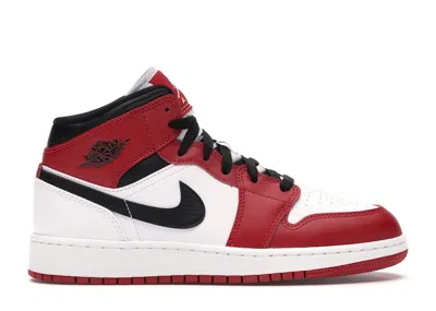 Pre-owned Jordan 1 Mid Chicago (2020) Sneakers In White/gym Red/black