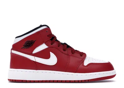 Pre-owned Jordan 1 Mid Chicago Sneakers In Gym Red/white/black In Multi