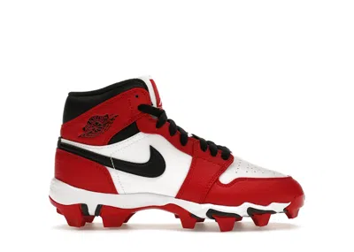 Pre-owned Jordan 1 Mid Cleat Chicago Sneakers In White/black/gym Red