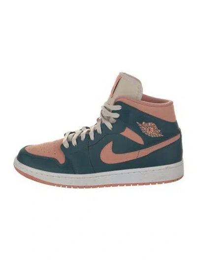 Pre-owned Jordan 1 Mid Dark Teal Green Wedge Sneakers In Multi