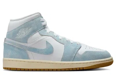 Pre-owned Jordan 1 Mid Denim (women's) Sneakers In Light Blue/sail/gum In Multi