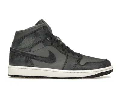 Pre-owned Jordan 1 Mid Distressed (women's) Sneakers In Smoke Grey/off Noir/sail