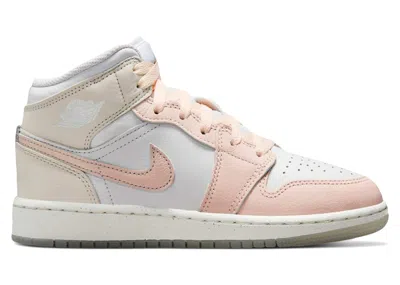 Pre-owned Jordan 1 Mid Flamingo Sneakers In Sail/guava Ice/sea Glass