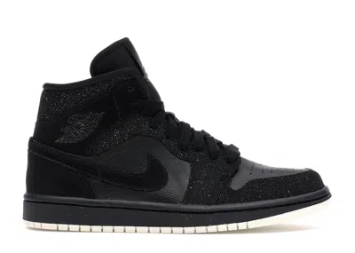 Pre-owned Jordan 1 Mid Glitter (women's) Sneakers In Black/white/phantom In Multi