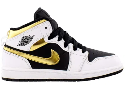 Pre-owned Jordan 1 Mid Gold Sneakers In White