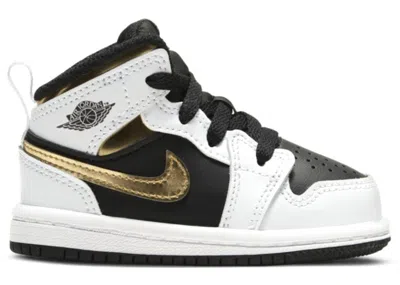Pre-owned Jordan 1 Mid Gold Sneakers In White
