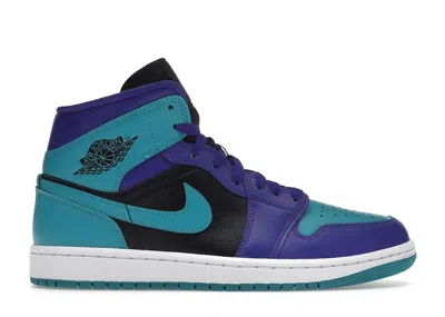 Pre-owned Jordan 1 Mid Grape (women's) Sneakers In Dark Concord/new Emerald/black
