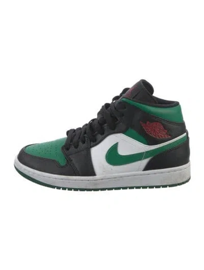 Pre-owned Jordan 1 Mid Green Toe Athletic Sneakers