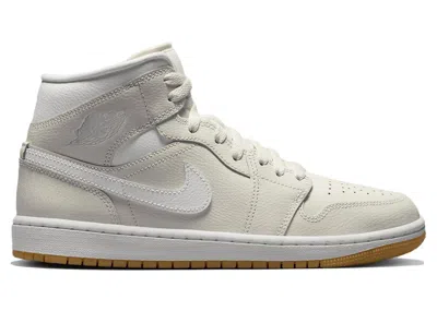 Pre-owned Jordan 1 Mid Gum (women's) Sneakers In Phantom/gum Light Brown/white