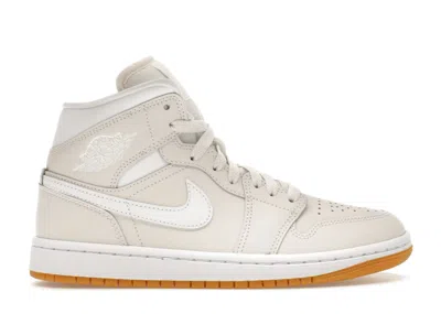 Pre-owned Jordan 1 Mid Gum (women's) Sneakers In Phantom/gum Light Brown/white In Multi