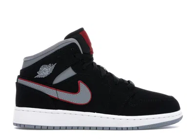 Pre-owned Jordan 1 Mid Gym Red Sneakers In Black/particle Grey/white