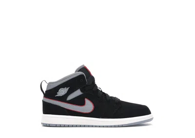 Pre-owned Jordan 1 Mid Gym Red Sneakers In Black/particle Grey/white