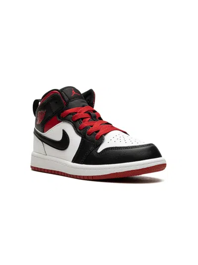 Jordan Kids' Air  1 Mid "white / Gym Red" Sneakers
