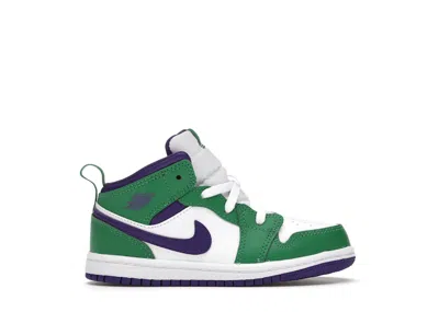 Pre-owned Jordan 1 Mid Incredible Hulk Sneakers In Aloe Verde/white/court Purple In Multi