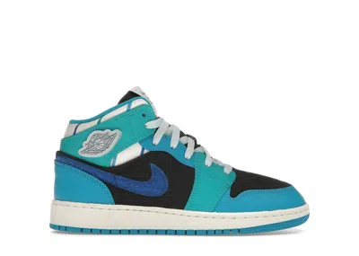 Pre-owned Jordan 1 Mid Inspired By The Greatest Sneakers In Anthracite/glacier Blue/aquatone