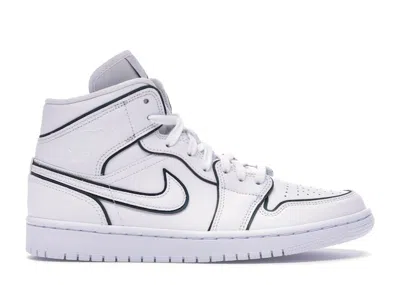 Pre-owned Jordan 1 Mid Iridescent Reflective (women's) Sneakers In White
