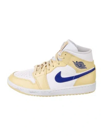 Pre-owned Jordan 1 Mid 'lemon Wash' Sneakers In Yellow