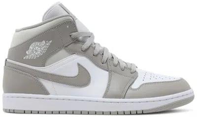 Jordan 1 Mid Linen In Gray