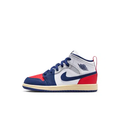 Jordan 1 Mid Little Kids' Shoes In White