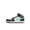 Jordan 1 Mid Little Kids' Shoes In White/green Glow/black