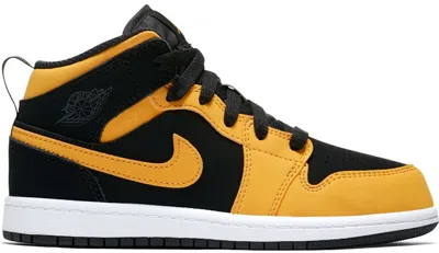 Pre-owned Jordan 1 Mid New Love (2017) Sneakers In Black/varsity Maize/white