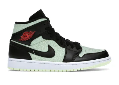 Pre-owned Jordan 1 Mid Nike Grind (women's) Sneakers In Black/chile Red/barely Volt In Multi