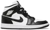Jordan 1 Mid Panda (women's) In White/black