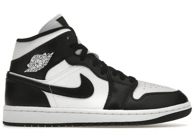 Pre-owned Jordan 1 Mid Panda (women's) Sneakers In White/black