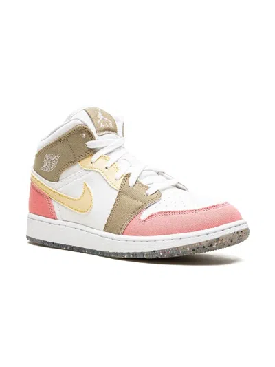 Jordan Kids'  1 Mid Sneakers In White
