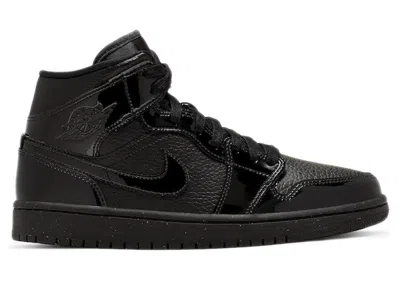 Pre-owned Jordan 1 Mid Patent Triple (women's) Sneakers In Black