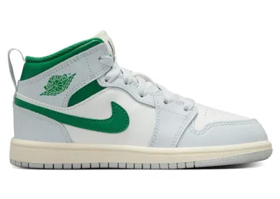 Pre-owned Jordan 1 Mid Pine Green Sneakers In Summit White/pure Platinum/sail