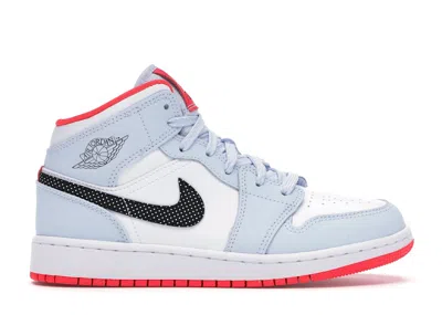 Pre-owned Jordan 1 Mid Polka Dot Swoosh Sneakers In Half Blue/black/white In Multi